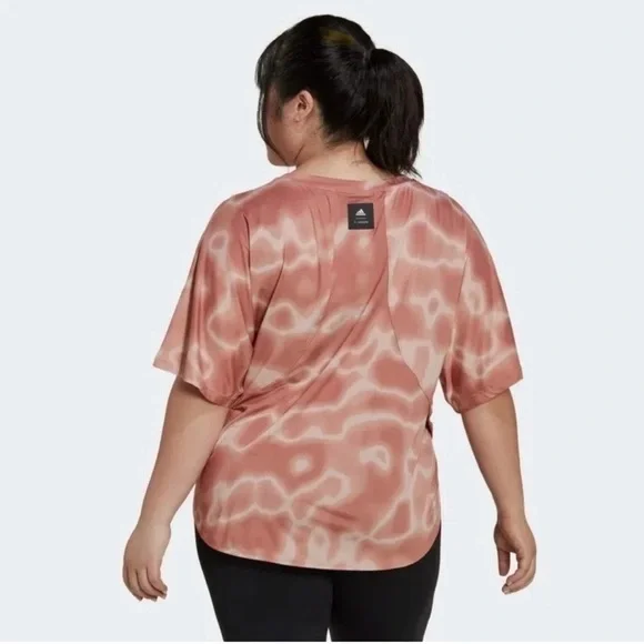 NWT ADIDAS 11 HONORE  TRAINING TEE BLUSH COLOR GLAM PRINT  (PLUS SIZE) SIZE 2X - Picture 6 of 8